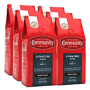 Select Accts: 6-Pk 12-Oz Community Coffee Signature Blend Dark Roast Ground $29.55 w/ S&S + Free S&H