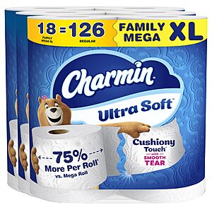 Select Accts: 18-Pk Charmin Ultra Soft Toilet Paper + 336-Ct Cottonelle Wet Wipes $24.50 w/ S&S + Free S&H