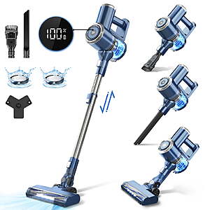 $70 FS Walmart by Prettycare Cordless Stick Vacuum Cleaner, 2600mAh 6-in-1 Lightweight Upright for Carpet Hard Floor Pet Hair W200
