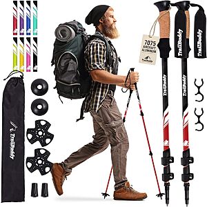 $39.91 FS AMAZON TrailBuddy Trekking Poles – Lightweight 7075 Aluminum Hiking Poles for Women, Men & Seniors  (color options at link)