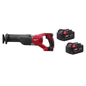 Milwaukee M18 18V SAWZALL Reciprocating Saw w/ 2x M18 5.0Ah Batteries $199 + Free S&H