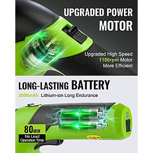 $34 Amazon WORKPRO 2 in 1 Handheld 7.2V Electric Grass Trimmer Hedge Shears  Rechargeable Lithium-Ion Battery w charge cable