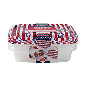 July 4th  Themed Food Storage Containers (6 ct)  $3.50 FS Walmart+ or Pick Up  (5 patterns to choose from)
