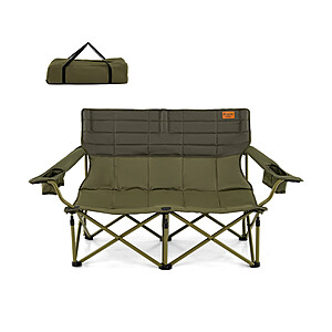 Costway Oversized Folding Padded Camping Chair Loveseat Couch w/ Cup Holders $67 + Free S&H