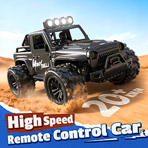 $20 Free Ship Walmart+ by HolyStone:  WeFone RC Car, 20KM/H Speed 1:16 Off-Road RC Truck with LED Lights, 2 Batteries, Outdoor Play, Best Gift for Kids 3+