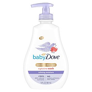 $12.75 or less S&S/Promo THREE Pump Bottles of Baby Dove Sensitive Skin Care Baby Wash   13 Fl Oz