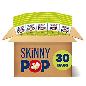 $13.65 or less S&S Clip Q : SkinnyPop Popcorn, Original, Whole Grain, Dairy-Free Snack, 0.65oz Bags (30ct)  AMZ