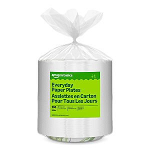 YMMV:Amazon Basics Everyday Paper Plates,8.62 Inch,Disposable,200 Count,$8.48 S&S CLIP Q