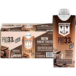 $21.68 Sams Club Pick Up: Muscle Milk 33g Pro High Protein Shake with Ultra Filtered Milk, Chocolate, 11 fl. oz., 15 pk.