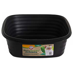 $8.72 FS WMT+ or Pick Up: Arm & Hammer Simply Recycled Plastic Open Top Cat Litter Box, Large Cat Litter Pan, Black