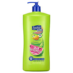 $6.97 get $1 Walmart Cash Limit 2 Suave Kids 3 in 1 Watermelon Wonder Shampoo, Conditioner & Body Wash, 40 FL OZ Pump