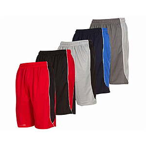 $24 FS Walmart+ or at $35 (MARKETPLACE) 5 Pack: Mens Moisture Wicking Athletic Basketball & Gym Workout Shorts with Pockets  Sizes up to 3XL