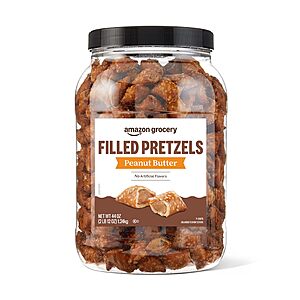 $8.48 S&S AMAZON Amazon Grocery, Peanut Butter Filled Pretzels, 44 Oz