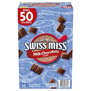 $6.19 S&S Clip Q AMZ Swiss Miss Milk Chocolate Flavor Hot Cocoa Mix, 1.38 oz., 50-ct