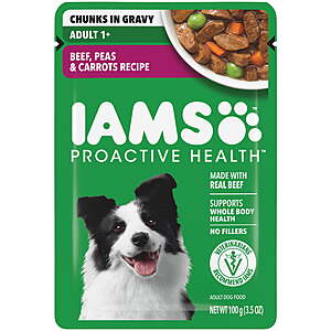 FREE after Walmart Cash with FS WMT+ IAMS Proactive Health Core Pouch - Lamb, Chix or Beef  $1.47 get $1.48 WMT CASH