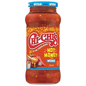 $2.28 get $1.25 Walmart Cash Limit 5 CHI-CHI'S Hot Honey Salsa Medium, Chip Dip, Kosher Shelf Stable, 16 oz Glass Jar​