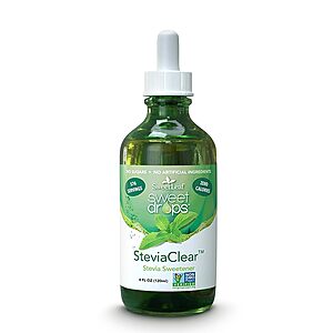 AMZ $8.25 S&S Clip Q SweetLeaf Stevia Drops Liquid Sweetener,  - 4 Fl Oz, Pack of 1 | Unflavored Sweet Drops, Organic (glass bottle & dropper)