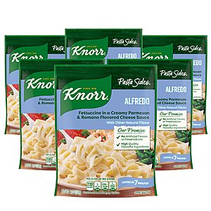 $4.41 or less S&S-Q Knorr Pasta Side Dish 6 Count  Alfredo Fettuccine No Artificial Flavors or Preservatives 4.4 oz AMZ
