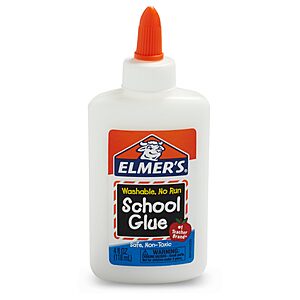 AMAZON 50 cents FS PRIME or Elmer's Liquid School Glue, Washable, Safe and Nontoxic, 4oz, 1 Count