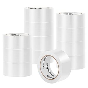 $16.25 S&S Amazon Basics Strong Plastic Adhesive Packing Tape   1.88 in x 54.6 yds, 12-Pack
