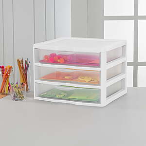 $12 FS Walmart+ or Pick Up Sterilite Wide 3 Drawer Unit, Countertop and Desktop Organizer