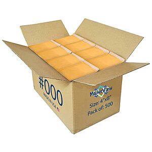 $25 FS AMAZON S&S/CLIP Q Small Kraft Bubble Mailers 4x8, Self Seal Padded Envelopes 500 Pack
