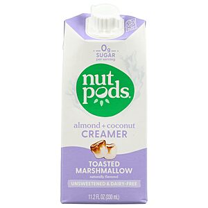 $2.77 Amazon Nutpods Toasted Marshmallow Unsweetened Dairy Free Creamer, 11.2 FZ