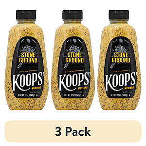 REGIONAL (3 pack) Koops' Mustard, Stone Ground Mustard, 12 oz  $5.31 FS WALMART+