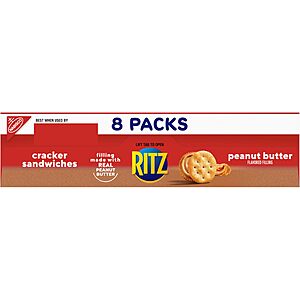 $17.04 or less S&S AMZ RITZ Peanut Butter Sandwich Crackers, 4g Protein, 48 Snack Packs