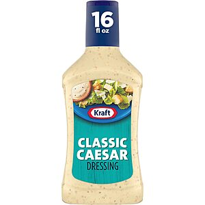 Kraft Dressing, Classic Caesar, 16 fl oz Bottle  as low as $1.78 S&S 15% off and 25% Clip Q AMAZON Or Zesty Italian (slight more $)