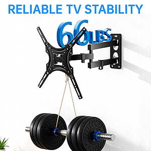 $11,88 FS WALMART+ Marketplace: 14-55 inch Full Motion TV Wall Mount with Swivel and Articulating Tilt Arm TV Wall Bracket $11.88