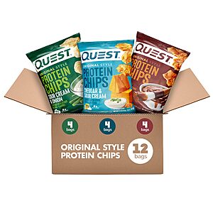 $24 (S&S at 15%, Q, MBUY) 2 x Quest Nutrition Protein Chips Variety Pack, 19g Protein, 12 Count (24 total)