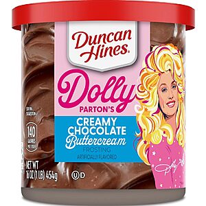 Select Accts: 16-Oz Duncan Hines Dolly Parton's Frosting (Chocolate Buttercream) $1.25 w/ S&S