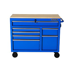$298 LOWES Kobalt 42.1-in L x 36.7-in H 7 -Drawers Rolling Black Wood Work Bench Color Choice