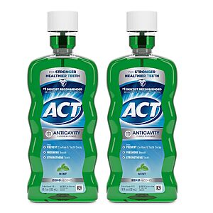 Select Accounts: 2-Pk 18-Oz ACT Anticavity Fluoride Mouthwash (Mint) $4.35 w/ S&S