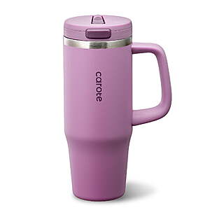 $14 Free Ship WALMART+ by Carote 32oz Insulated Stainless Steel Tumbler with Handle and Lid, Leakproof Double Wall Vacuum Travel Mug, color choice