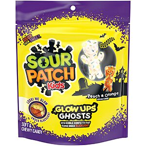 2/$5.38  S*S Multibuy SOUR PATCH KIDS Glow Ups Ghosts Soft & Chewy Gummy Halloween Candy, 8.37 oz