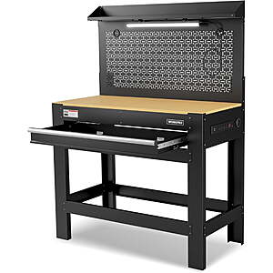 $229.49 FS WALMART by Great Star WORKPRO 45" Garage Workbench with Storage, Heavy-Duty Workbench with Pegboard, Power Outlets and Light, 800 LBS Work Bench