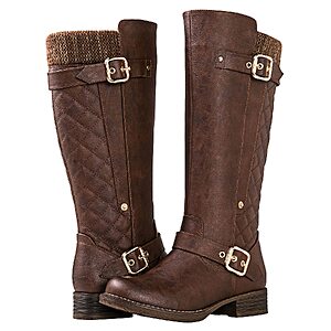 $20 ac FS AMAZON GLOBALWIN Women's size 6-11 Quilted Knee High Boots Low Heel Comfortable Fashion Riding