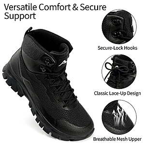 $30 Free Ship WALMART+ MeMoride Men's Hiking Boots Mid-Top Breathable Non-Slip Outdoor Trekking Shoes size 8-13.5