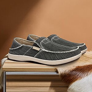 $29.99 AMAZON Size 11 Mens Only   Slip On Shoes, Canvas Mens Loafers w  Arch Support & Soft Lining Anti-Slip Orthopedic Boat Shoes for Plantar Fasciitis,