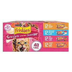 Friskies Wet Cat Food 48 x 2 = 96 Cans (5.5oz) $74.24 S&S. get $20 Amazon Credit (Various Options)