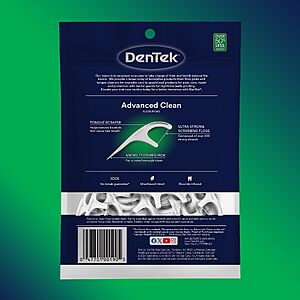 $10.74 S&S CLIP Q  DenTek Floss Picks, Advanced Clean, Plaque Remover, 900 Count, (6 x 150)