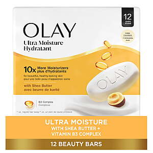 $9.97 FS Walmart + or limited pick up locations Olay Ultra Moisture Bar Soap, Shea Butter, 3.17 oz, 12 Count