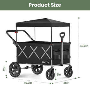 $114 FS Walmart by GVDV Wagon Stroller for Kids, 3-in-1 Collapsible Double Stroller Wagon for Toddlers with Removable Canopy, 5-Point Harness, Pull & Push Handle and