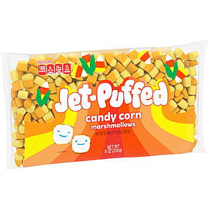 $1.56 FS Walmart+ Jet-Puffed Candy Corn Shaped & Flavored Halloween Fall Marshmallows, 8 oz Bag