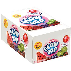 Charms Blow Pops Box of 100 $13.97 Prime Ship or at $35 Amazon (cheaper than Sams and Costco)