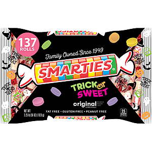 $5.87 FS WALMART+ or pick up 137 rolls SMARTIES 2.25lb Halloween Candy