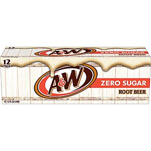 3 x A&W Zero Sugar Root Beer Soda, 12 fl oz cans, 12 pack $15.05 or less MBUY S&S
