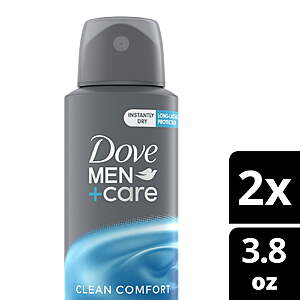 $15.97 get $8.50 Walmart Cash 2 Count Dove Men+Care Antiperspirant Deodorant Dry Spray For Men 72-hour Sweat And Odor Protection 3.8 oz